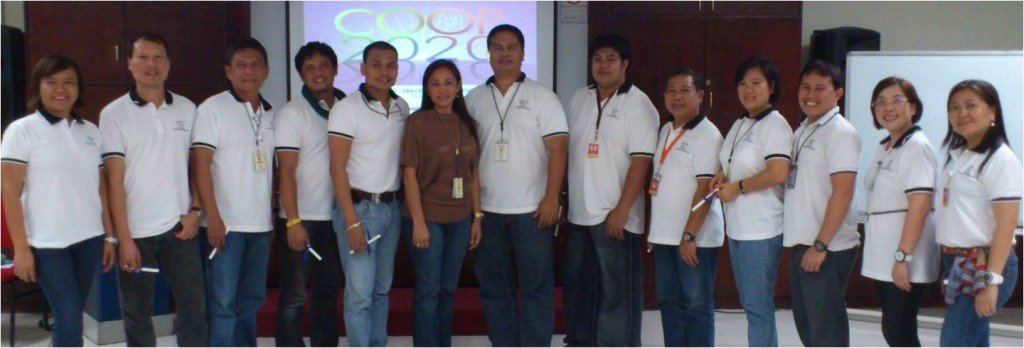 2014-2015 TMX Credit Cooperative Officers : (L-R) Secretary Delia Suplig, Members of the Board of Directors Colin Diano, Larry Bañes, Rodulfo Dakay, Joel Seguerra, Inducting Officer Elisa Cejas, BOD Chair Alan Merida, Members of the Board of Directors Joel Tanjay, Delfin Burgos, Corazon Aurora Lynn Arcamo, Erwin Alcober, COOP Manager Doris Canares & Treasurer Veronica Paclibar